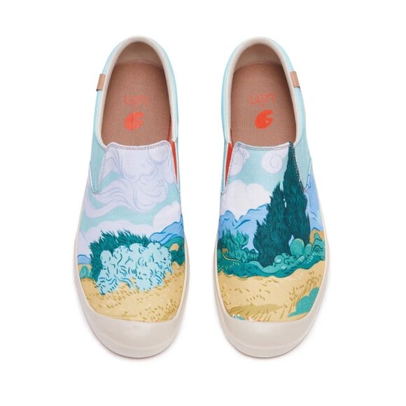 UIN Men\'s Sneakers Walking Casual Slip Ons Loafers (Van Gogh Wheatfield) main image 7